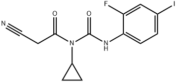 2-氰基-N-环丙基-N - ((2-氟-4-碘苯基)氨基甲酰基)乙酰胺,871700-26-4,结构式