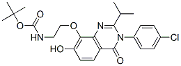 Carbamic  acid,  [2-[[3-(4-chlorophenyl)-3,4-dihydro-7-hydroxy-2-(1-methylethyl)-4-oxo-8-quinazolinyl]oxy]ethyl]-,  1,1-dimethylethyl  ester  (9CI) Struktur