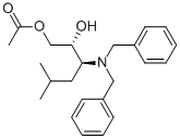 ACETIC ACID (2R,3S)-3-DIBENZYLAMINO-2-HYDROXY-5-METHYLHEXYL ESTER Struktur