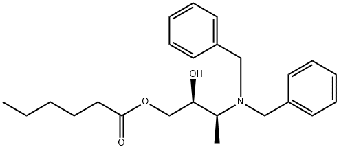 HEXANOIC ACID (2S,3S)-3-DIBENZYLAMINO-2-HYDROXYBUTYL ESTER Structure