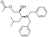 ACETIC ACID (2S,3S)-3-DIBENZYLAMINO-2-HYDROXY-5-METHYLHEXYL ESTER Struktur