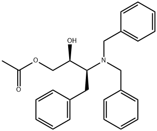 ACETIC ACID (2S,3S)-3-DIBENZYLAMINO-2-HYDROXY-4-PHENYLBUTYL ESTER Structure