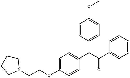 2-(4-methoxyphenyl)-4'-(2-(1-pyrrolidinyl)ethoxy)deoxybenzoin Struktur