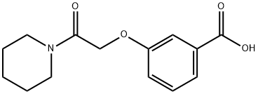 3-[2-オキソ-2-(1-ピペリジニル)エトキシ]安息香酸 化学構造式