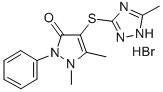 4-((5-Methyl-4H-1,2,4-triazol-3-yl)thio)antipyrine hydrobromide Structure