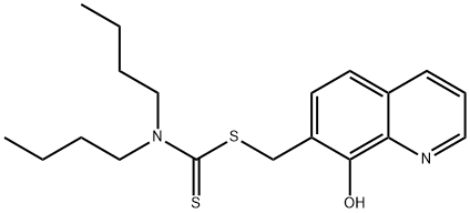 ジブチルジチオカルバミド酸(8-ヒドロキシ-7-キノリニル)メチル 化学構造式