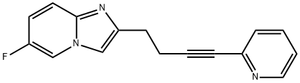 6-Fluoro-2-[4-(pyridin-2-yl)-3-butynyl]imidazo[1,2-a]pyridine Struktur