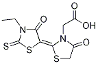 3-Thiazolidineacetic acid, 2-(3-ethyl-4-oxo-2-thioxo-5-thiazolidinylidene)-4-oxo- Struktur