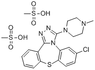 Dibenzo(b,f)-1,2,4-triazolo(4,3-d)(1,4)thiazepine, 6-chloro-3-(4-methy l-1-piperazinyl)-, dimethanesulfonate Struktur