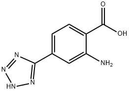 2-アミノ-4-(1H-テトラゾール-5-イル)安息香酸 化学構造式