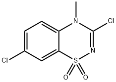 3,7-Dichloro-4-methyl-4H-1,2,4-benzothiadiazin-1,1-dioxide 化学構造式