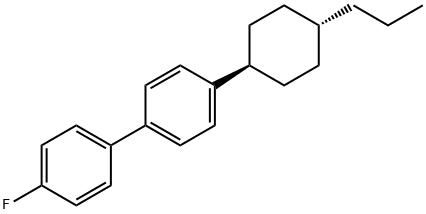 4-フルオロ-4'-(trans-4-プロピルシクロヘキシル)ビフェニル 化学構造式