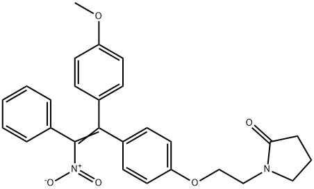 2-(4-(2-nitro-1-(4-methoxyphenyl)-2-phenylvinyl)phenoxy)-N-ethylpyrrolidin-2-one 结构式