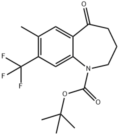 1H-1-Benzazepine-1-carboxylic acid, 2,3,4,5-tetrahydro-7-Methyl-5-oxo-8-(trifluoroMethyl)-, 1,1-diMethylethyl ester Structure