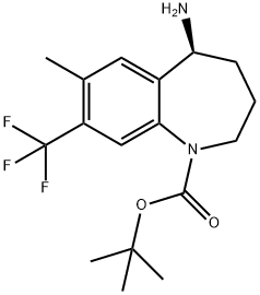 1H-1-Benzazepine-1-carboxylic acid, 5-aMino-2,3,4,5-tetrahydro-7-Methyl-8-(trifluoroMethyl)-, 1,1-diMethylethyl ester, (5S)- Structure
