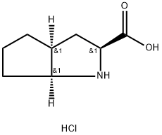(E)-(-)-Octahydrocyclopenta[b]pyrrole-2-carboxylic acid hydrochloride Struktur