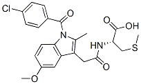 (2R)-2-[[2-[1-(4-chlorobenzoyl)-5-methoxy-2-methyl-indol-3-yl]acetyl]a mino]-3-methylsulfanyl-propanoic acid Structure