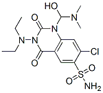 7-chloro-3-diethylamino-1-(dimethylamino-hydroxy-methyl)-2,4-dioxo-qui nazoline-6-sulfonamide Struktur