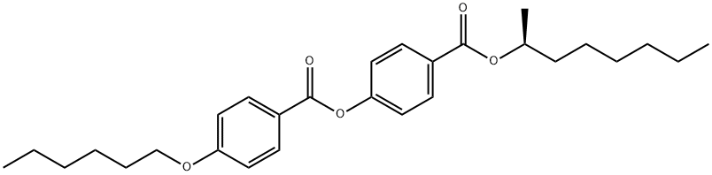 4-[4-(ヘキシルオキシ)ベンゾイルオキシ]安息香酸(S)-2-オクチル 化学構造式