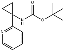 2-[1-(BOC-アミノ)シクロプロピル]ピリジン 化学構造式