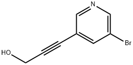 3-(5-ブロモ-ピリジン-3-イル)-プロパ-2-イン-1-オール 化学構造式
