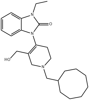 1-[1-(CYCLOOCTYLMETHYL)-1,2,3,6-TETRAHYDRO-5-(HYDROXYMETHYL)-4-PYRIDINYL]-3-ETHYL-1,3-DIHYDRO-2H-BENZIMIDAZOL-2-ONE HYDROCHLORIDE Structure