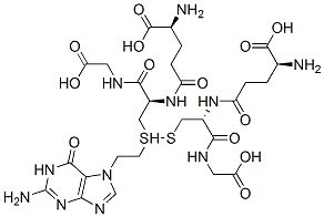 S-(2-(N(7)-guanyl)ethyl)glutathione Struktur