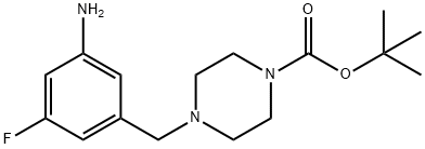 3-(4-Boc-piperazin-1-yl-methyl)-5-fluoroaniline Structure