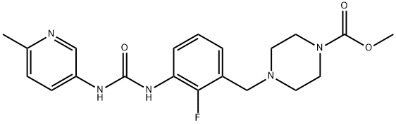 4-[[2-氟-3-[N'-(6-甲基吡啶-3-基)脲基]苯基]甲基]哌嗪-1-羧酸甲酯,873697-71-3,结构式