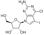 4-CHLORO-5-IODO-7-SS-D-RIBOFURANOSYL-7H-PYRROLO[2,3-D]PYRIMIDIN-2-AMINE Struktur