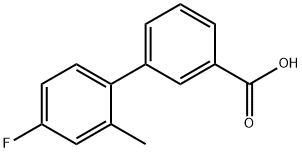 3-(4-フルオロ-2-メチルフェニル)安息香酸 化学構造式