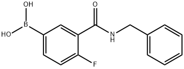3-(苄基氨甲酰基)-4-氟苯基硼酸, 874219-22-4, 结构式