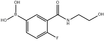 4-氟-3-(2-羟基乙基氨甲酰基)苯基硼酸, 874219-25-7, 结构式