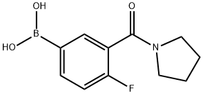 4-氟-3-(吡咯啉-1-羰基)苯基硼酸,874219-31-5,结构式