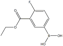 3-(エトキシカルボニル)-4-フルオロフェニルボロン酸 化学構造式