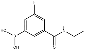 5-(乙基氨甲酰基)-3-氟苯基硼酸, 874219-38-2, 结构式