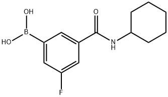 3-(环己基氨甲酰基)-5-氟苯基硼酸 结构式