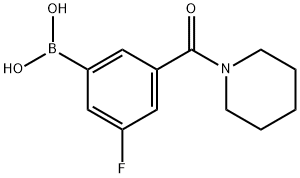 3-氟-5-(哌啶-1-羰基)苯基硼酸 结构式
