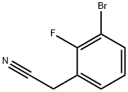 (3-ブロモ-2-フルオロフェニル)アセトニトリル 化学構造式