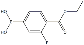 4-エトキシカルボニル-3-フルオロフェニルボロン酸 化学構造式