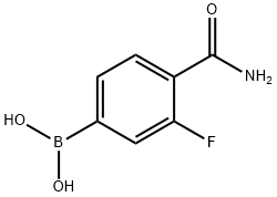 4-氨基甲酰基-3-氟苯硼酸, 874288-39-8, 结构式