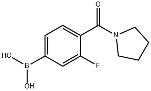 3-氟-4-(吡咯啉-1-羰基)苯基硼酸,874289-09-5,结构式