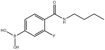 N-丁基-4-硼-2-氟苯甲酰胺 结构式