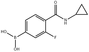 4-(Cyclopropylcarbamoyl)-3-fluorophenylboronic acid 化学構造式