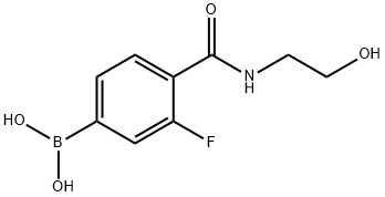 3-FLUORO-4-(2-HYDROXYETHYLCARBAMOYL)PHENYLBORONIC ACID Struktur
