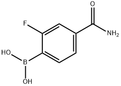 4-CarBamoyl-2-fluoroBenzeneBoronicacid 化学構造式