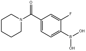 2-FLUORO-4-(PIPERIDINE-1-CARBONYL)PHENYLBORONIC ACID Struktur