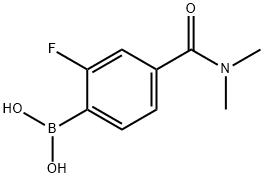 4-(ジメチルカルバモイル)-2-フルオロフェニルボロン酸 化学構造式