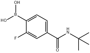 4-叔丁基氨基甲酰基-2-氟苯硼酸, 874289-35-7, 结构式