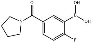 2-FLUORO-5-(PYRROLIDINE-1-CARBONYL)PHENYLBORONIC ACID 化学構造式